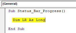 VBA Status Bar Example 1