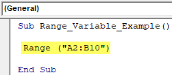 VBA Variable Range - Example 1-1