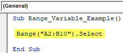 VBA Variable Range - Example 1-3