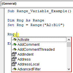 VBA Variable Range - Example 1-7