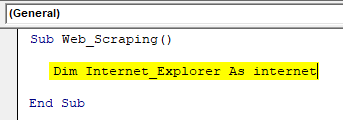 VBA Web Scraping Example 1.0
