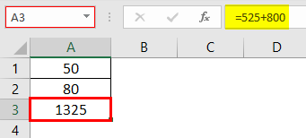 Write Formula in Excel Example 1.4