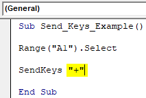 vba sendkeys Example 1-4
