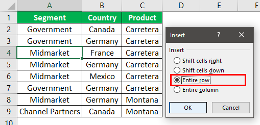 Add Rows in Excel Shortcut Example 1.7