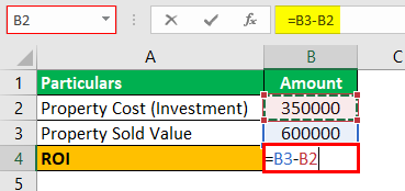 Calculating Investment Return in Excel Example 1.2