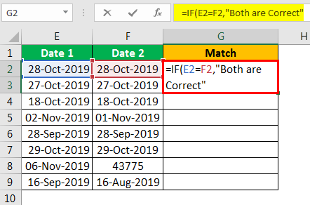 Compare Date in Excel - Example 2.3