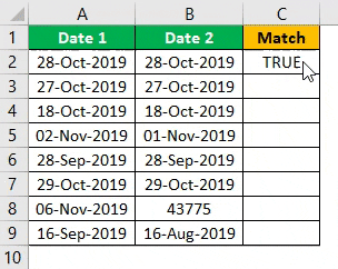 Compare Dates Output 1