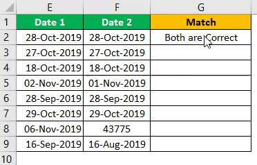 Compare Dates - Output 2