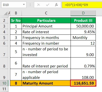 Example 2 - Product 3 (Maturity Amount)