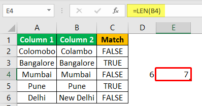 Excel Compare Two Columns - Example 1-4