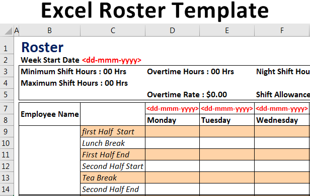 Rostering Template Excel from www.wallstreetmojo.com