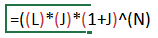 LxJx1+J^N = Compound untill loan period