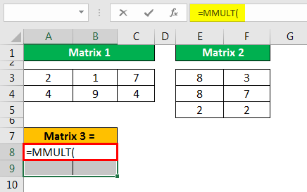 MMULT Excel - Example 1.3
