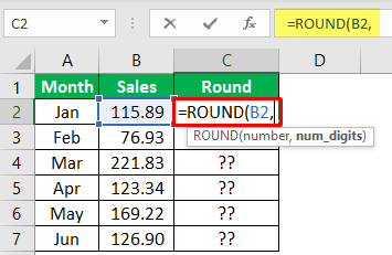 Excel Mathematical Function (Using Round) 1-2