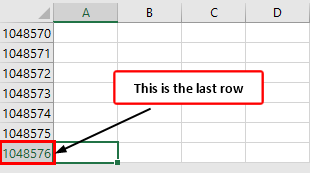 Maximum number of rows (last)