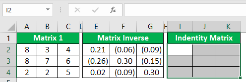 Minverse in Excel - Example 2-6