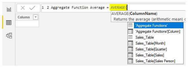 Power BI Aggregate - Average 