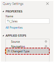 Power BI Query (Changed Type)