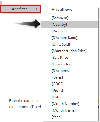 Power BI Security - Add Filter (Country)