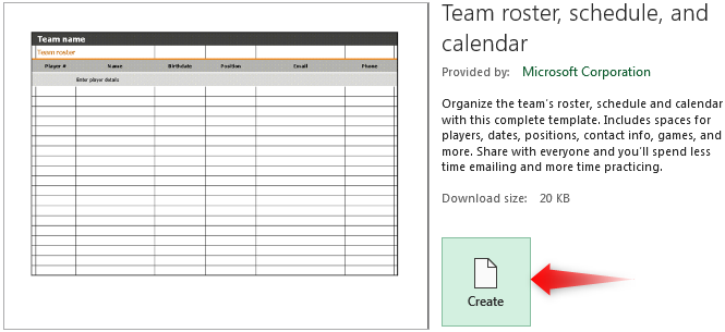 Roster Excel Template - Example 1.3