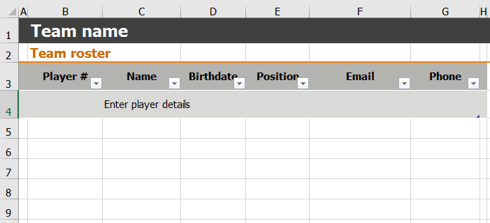 Roster Excel Template - Example 1.4