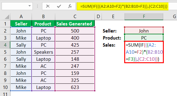 Ctrl Shift Enter in Excel Example 2.2