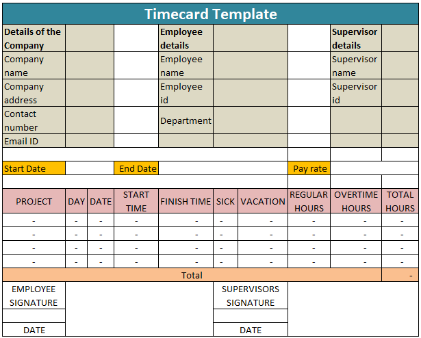 Time card Template
