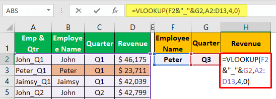 Vlookup Two Criteria - Example 1-7