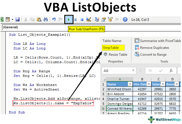 Vba Listobjects | Guide To Listobject Excel Tables In Excel Vba