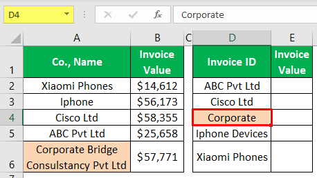 VLOOKUP Partial Match - Example 1-1