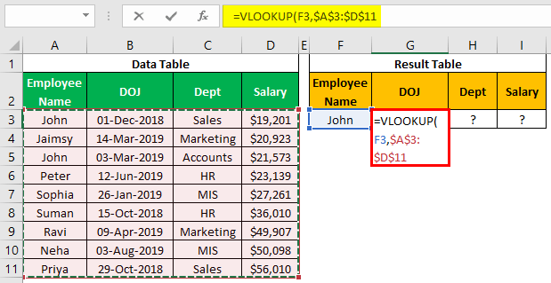 VLOOKUP on Different Sheets Example 1.5.0