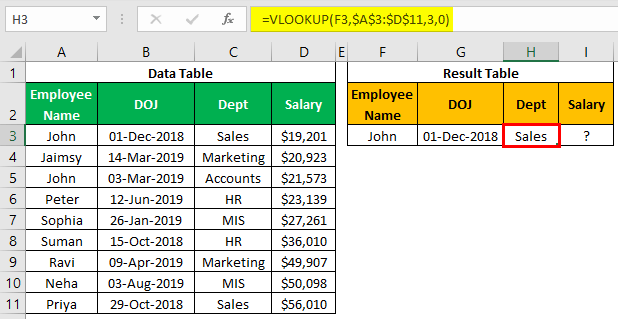 VLOOKUP on Different Sheets Example 1.9.0