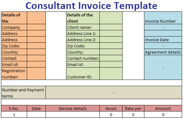 Consultant Invoice Template Free Download Ods Excel Pdf Csv