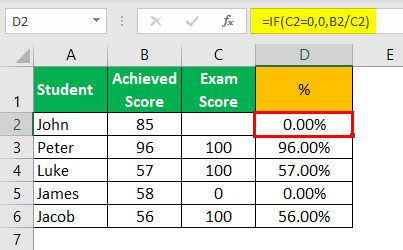 Div0 Error in Excel Example 5.1