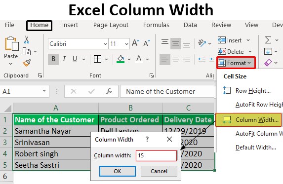 Excel Column Width How To Adjust Column Width In Excel