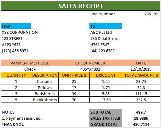 Sales Receipt Template Excel from www.wallstreetmojo.com