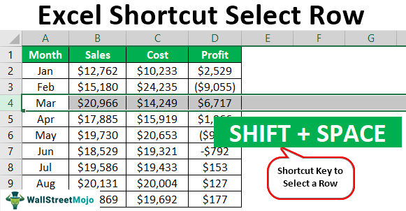 Excel-Shortcut-to-Select-Row