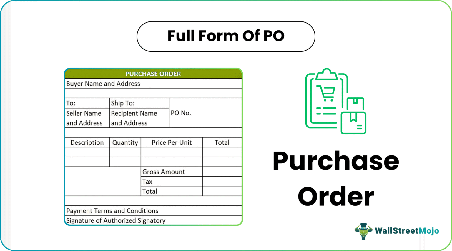 Po Letter Example Full Form of PO (Purchase Order) - Meaning, Format