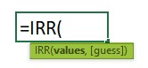IRR Formula in Excel