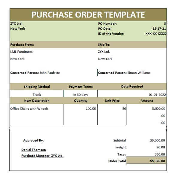 Purchase-Order Template