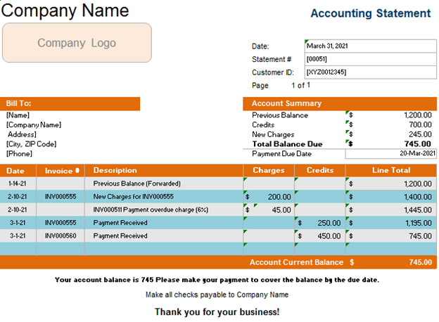 Accounting Statement Sample