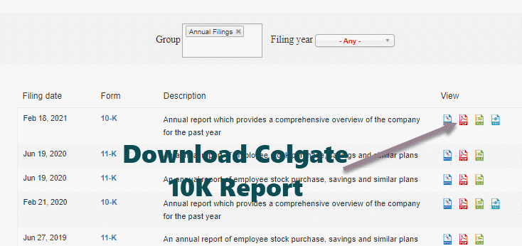 Colgate 10K - Download