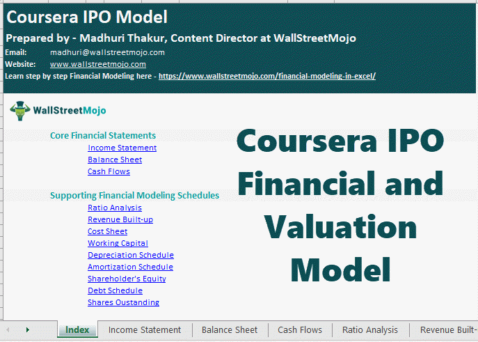 Coursera IPO Financial Model - 1