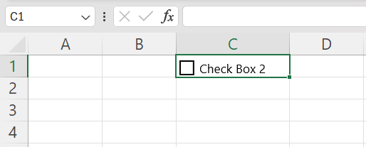 insert check box in C1