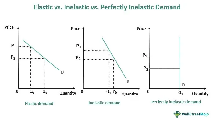 Elastic vs inelastic vs perfectly inelastic demand curve