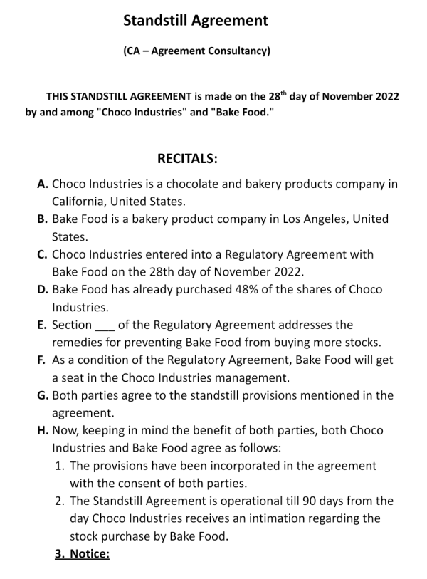 Standing Offer Example Standstill Agreement - What Is It, Examples, Template