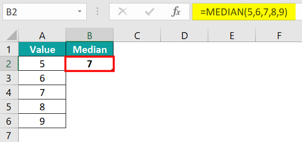 MEDIAN Function in Excel
