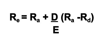 Proposition II (Without Taxes) Formula
