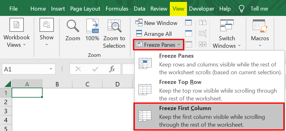 Freeze Cells in Excel - 2