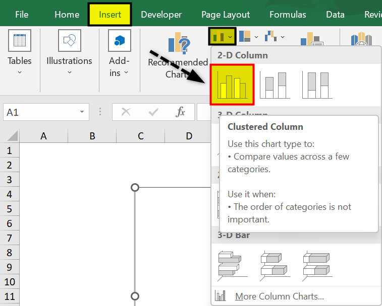 How to make Graphs and Charts in Excel
